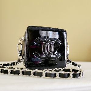 Chanel Timeless Patent Micro Pochette Pouch Crossbody Handbag